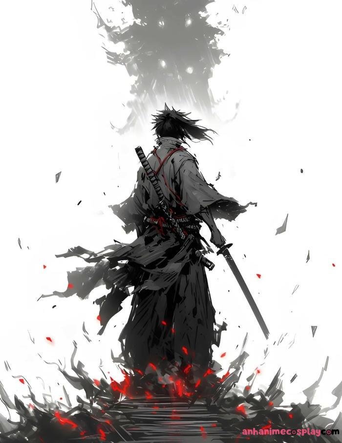 ảnh anime nam cầm kiếm katana 33